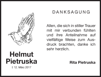 Traueranzeige von Helmut Pietruska von Fürther Nachrichten Lokal