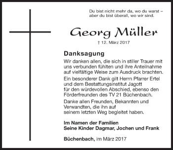 Traueranzeige von Georg Müller von Roth-Hilpoltsteiner Volkszeitung Lokal
