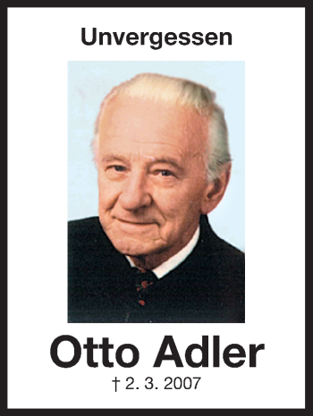 Traueranzeige von Otto Adler von Erlanger Nachrichten Lokal