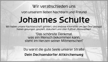 Traueranzeige von Johannes Schulte von Erlanger Nachrichten Lokal