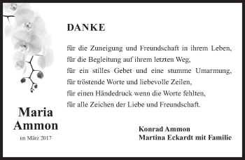 Traueranzeige von Maria Ammon von Gesamtausgabe Nürnberger Nachrichten/ Nürnberger Ztg.