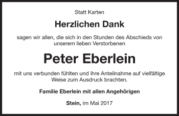 Traueranzeige von Peter Eberlein von Fürther Nachrichten Lokal
