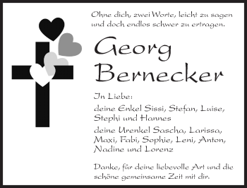 Traueranzeige von Georg Bernecker von Altmühl-Bote Lokal