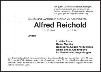 Traueranzeige von Alfred Reichold von Nordbayerische Nachrichten Forchheim Lokal
