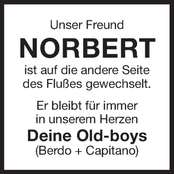 Traueranzeige von Norbert Gstattenbauer von Gesamtausgabe Nürnberger Nachrichten/ Nürnberger Ztg.