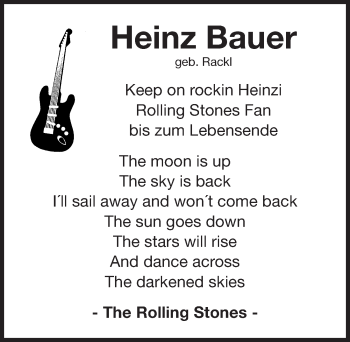 Traueranzeige von Heinz Bauer von Nordbayerische Nachrichten Herzogenaurach Lokal