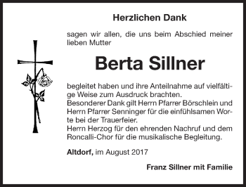 Traueranzeige von Berta Sillner von Neumarkter Nachrichten Lokal