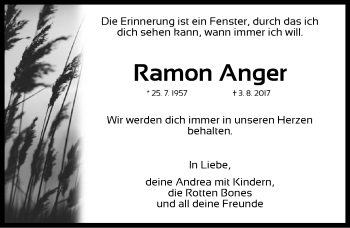 Traueranzeige von Ramon Anger von Schwabach