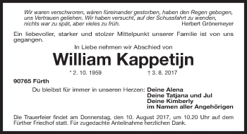 Traueranzeige von William Kappetijn von Fürther Nachrichten Lokal