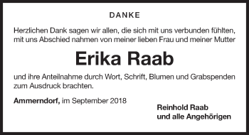 Traueranzeige von Erika Raab von Fürther Nachrichten Lokal