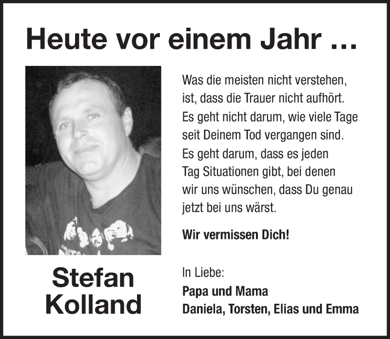  Traueranzeige für Stefan Kolland vom 10.11.2018 aus Altmühl-Bote Lokal
