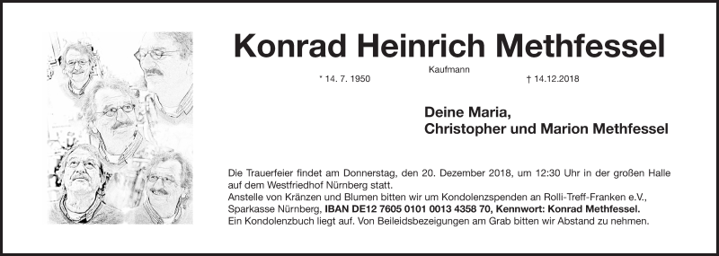  Traueranzeige für Konrad Heinrich Methfessel vom 18.12.2018 aus Gesamtausgabe Nürnberger Nachrichten/ Nürnberger Ztg.