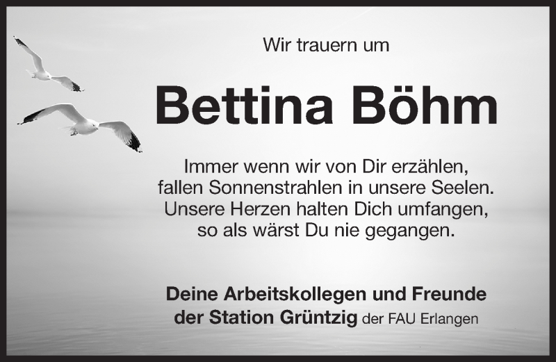 Traueranzeigen Von Bettina Böhm | Trauer.nn.de