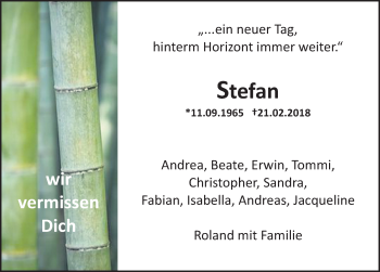 Traueranzeige von Stefan Schuh von Erlanger Nachrichten Lokal