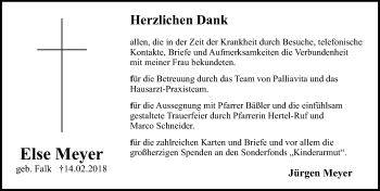 Traueranzeige von Else Meyer von Erlanger Nachrichten Lokal