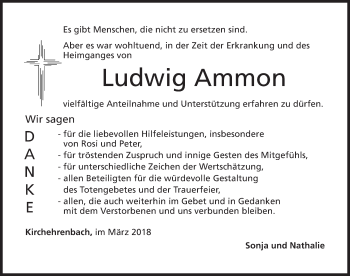 Traueranzeige von Ludwig Ammon von Nordbayerische Nachrichten Forchheim Lokal