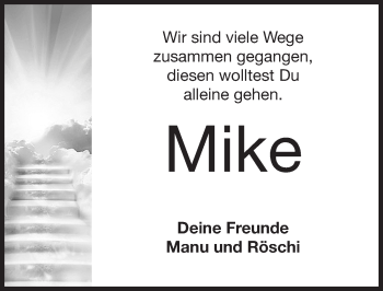 Traueranzeige von Mike Kreutzer von Gesamtausgabe Nürnberger Nachrichten/ Nürnberger Ztg.