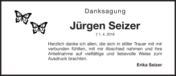 Traueranzeige von Jürgen Seizer von Gesamtausgabe Nürnberger Nachrichten/ Nürnberger Ztg.