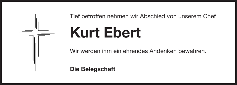  Traueranzeige für Kurt Ebert vom 11.04.2018 aus Nordbayerische Nachrichten Pegnitz Lokal