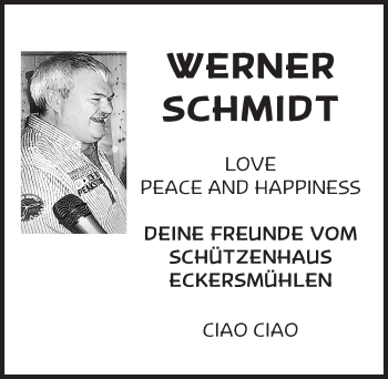 Traueranzeige von Werner Schmidt von Roth-Hilpoltsteiner Volkszeitung Lokal