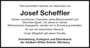 Traueranzeige von Josef Scheffler von Gesamtausgabe Nürnberger Nachrichten/ Nürnberger Ztg.