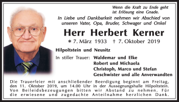 Traueranzeigen Von Herbert Kerner | Trauer.nn.de