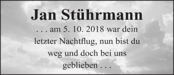 Traueranzeige von Jan Stührmann von Gesamtausgabe Nürnberger Nachrichten/ Nürnberger Ztg.