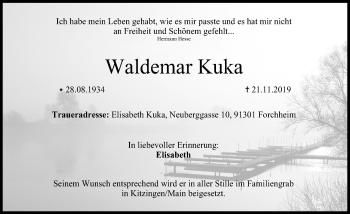 Traueranzeige von Waldemar Kuka von Erlanger Nachrichten/ Nordbayer. Nachrichten Forchheim