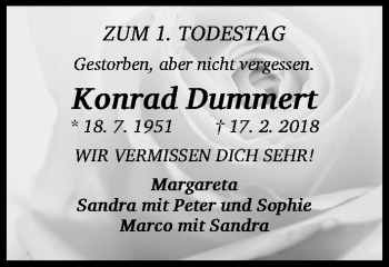 Traueranzeige von Konrad Dummert von Erlanger Nachrichten Lokal