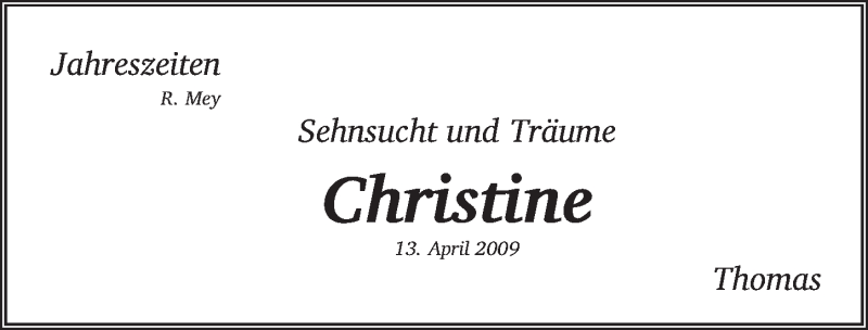  Traueranzeige für Christine Merkl-Müller vom 13.04.2019 aus Gesamtausgabe Nürnberger Nachrichten/ Nürnberger Ztg.
