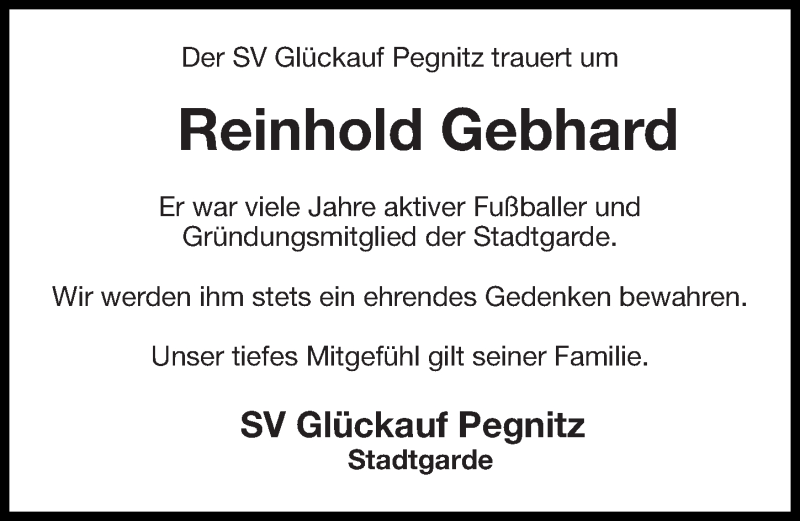  Traueranzeige für Reinhold Gebhard vom 05.04.2019 aus Nordbayerische Nachrichten Pegnitz Lokal