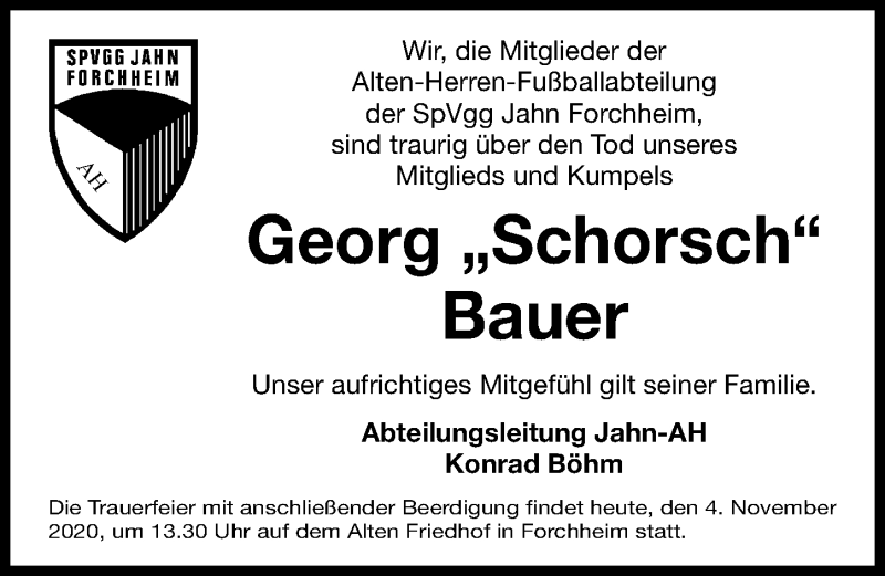 Traueranzeigen Von Georg Bauer | Trauer.nn.de