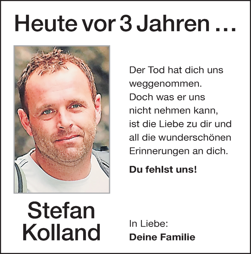  Traueranzeige für Stefan Kolland vom 10.11.2020 aus Altmühl-Bote Lokal