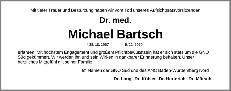  Traueranzeige für Michael Bartsch vom 19.12.2020 aus Roth-Hilpoltsteiner Volkszeitung Lokal