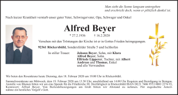 Traueranzeige von Alfred Beyer von Neumarkter Nachrichten Lokal