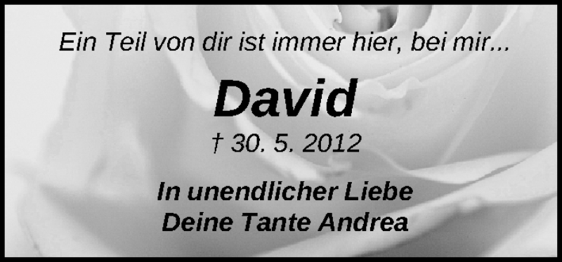  Traueranzeige für David Müller vom 30.05.2020 aus Erlanger Nachrichten Lokal