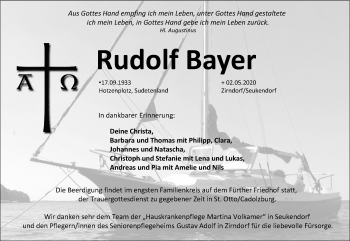 Traueranzeigen Von Rudolf Bayer | Trauer.nn.de