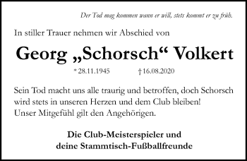 Traueranzeige von Georg Volkert 