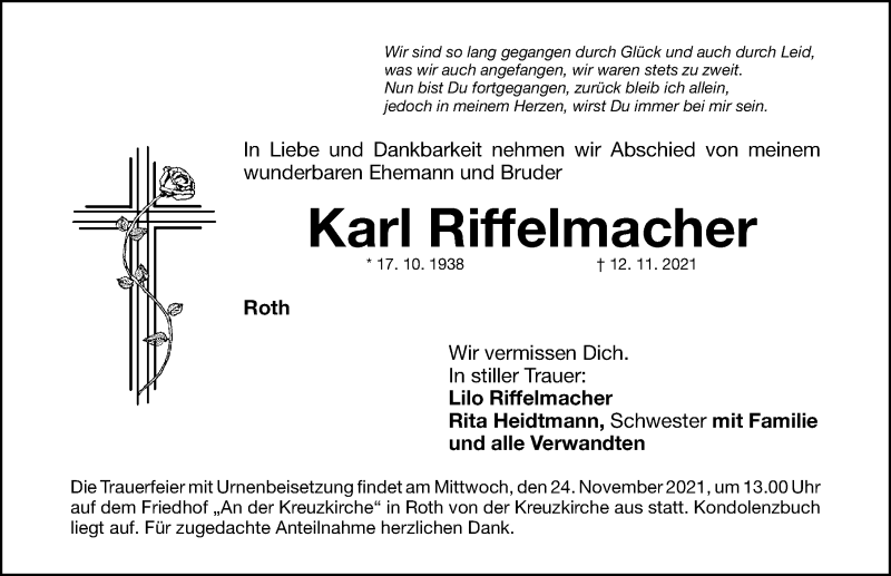 Karl Traueranzeigen Riffelmacher von