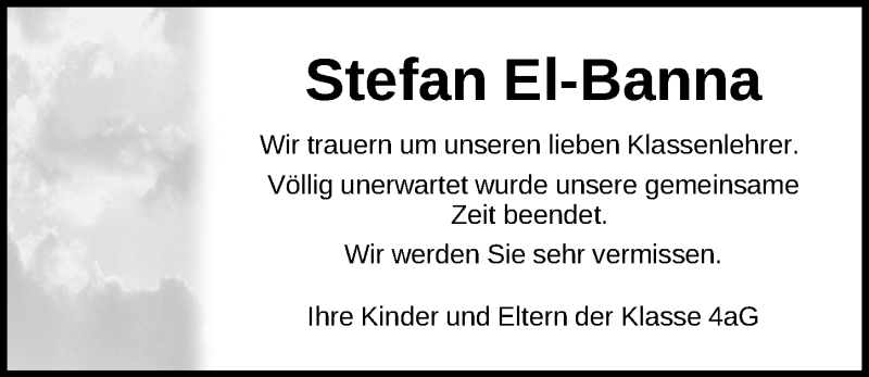  Traueranzeige für Stefan El-Banna vom 22.12.2021 aus Fürther Nachrichten Lokal