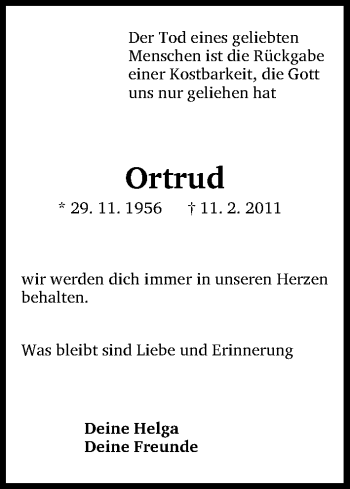 Traueranzeige von Ortrud Zitzmann-Canerik von Gesamtausgabe Nürnberger Nachrichten/ Nürnberger Ztg.