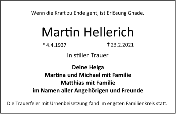 Traueranzeige von Martin Hellerich von Erlanger Nachrichten Lokal
