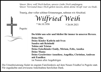 Traueranzeige von Wilfried Weih von Nordbayerische Nachrichten Pegnitz Lokal