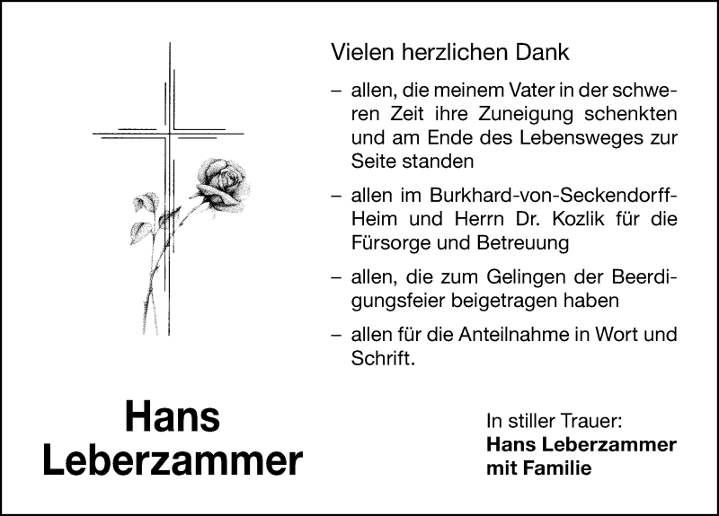  Traueranzeige für Hans Leberzammer vom 19.06.2021 aus Altmühl-Bote Lokal
