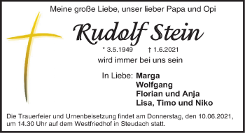 Traueranzeige von Rudolf Stein von Erlanger Nachrichten Lokal