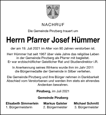 Traueranzeige von Josef Hümmer von Nordbayerische Nachrichten Forchheim Lokal