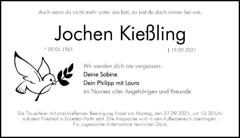  Traueranzeige für Jochen Kießling vom 25.09.2021 aus Erlanger Nachrichten Lokal