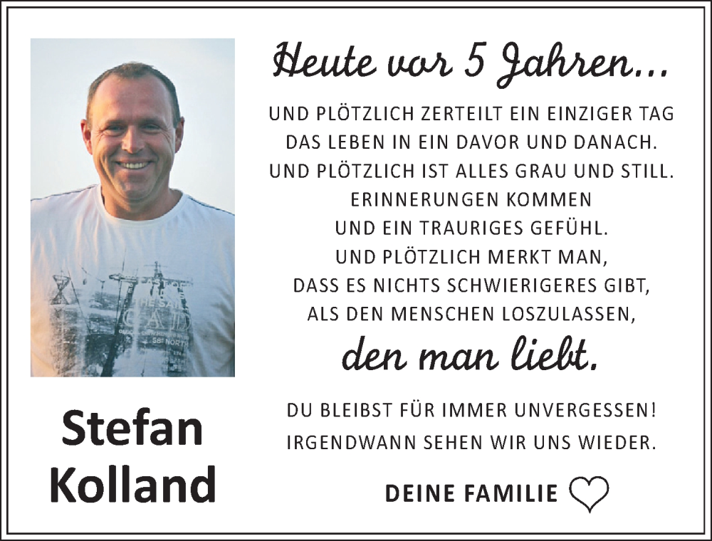  Traueranzeige für Stefan Kolland vom 10.11.2022 aus Altmühl-Bote Lokal