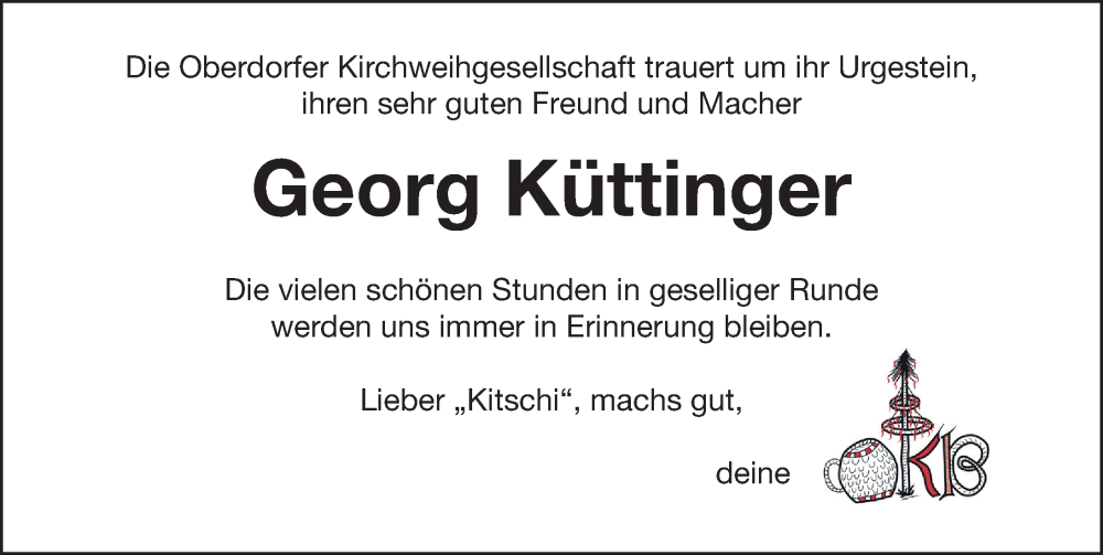  Traueranzeige für Georg Küttinger vom 17.12.2022 aus Roth-Hilpoltsteiner Volkszeitung Lokal