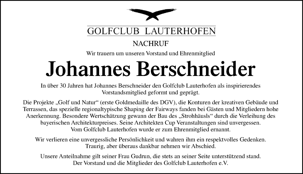  Traueranzeige für Johannes Berschneider vom 14.07.2022 aus Neumarkter Nachrichten Lokal